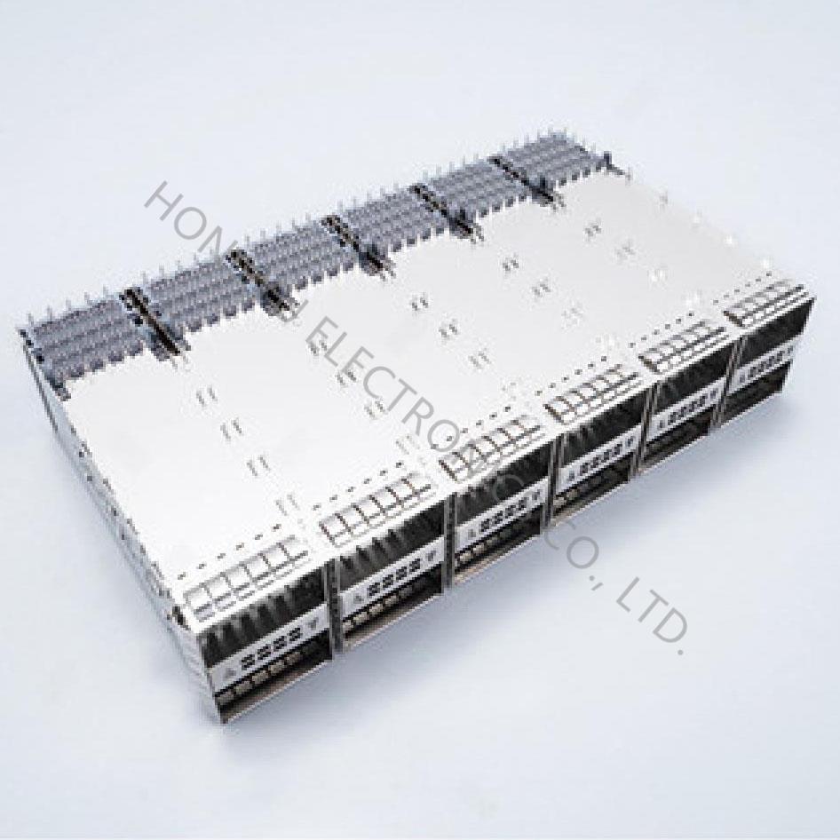 QSFP28 2x6 Cage,With light pipe